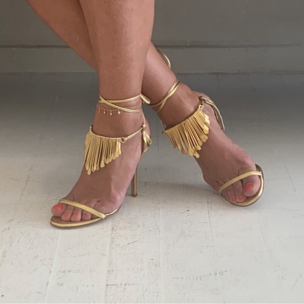 Jimmy Choo Gold Sandal 4" Heels